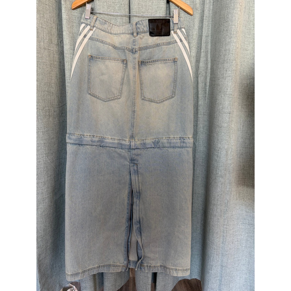 adidas Adilenium Season 3 skirt Sz 10 light wash - Picture 7 of 11